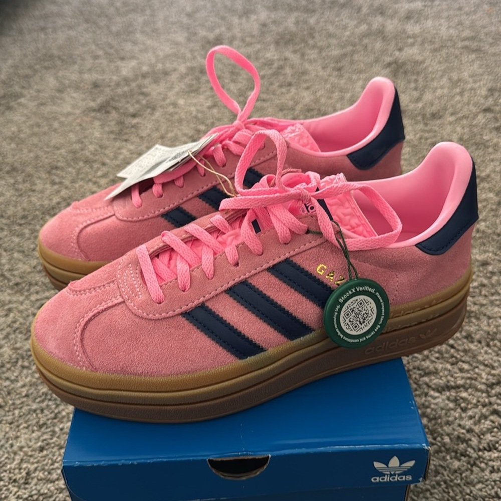 Pink platform gazelles - brand new
